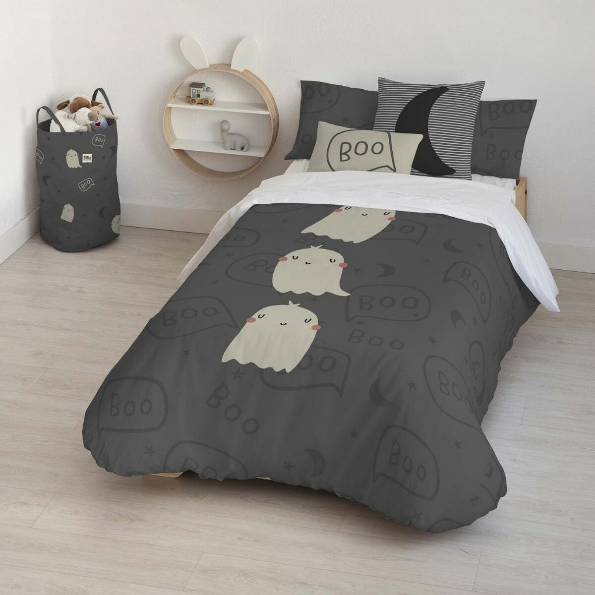 Bettdeckenbezug Kids&Cotton Lorin Big Schwarz 180 x 240 cm