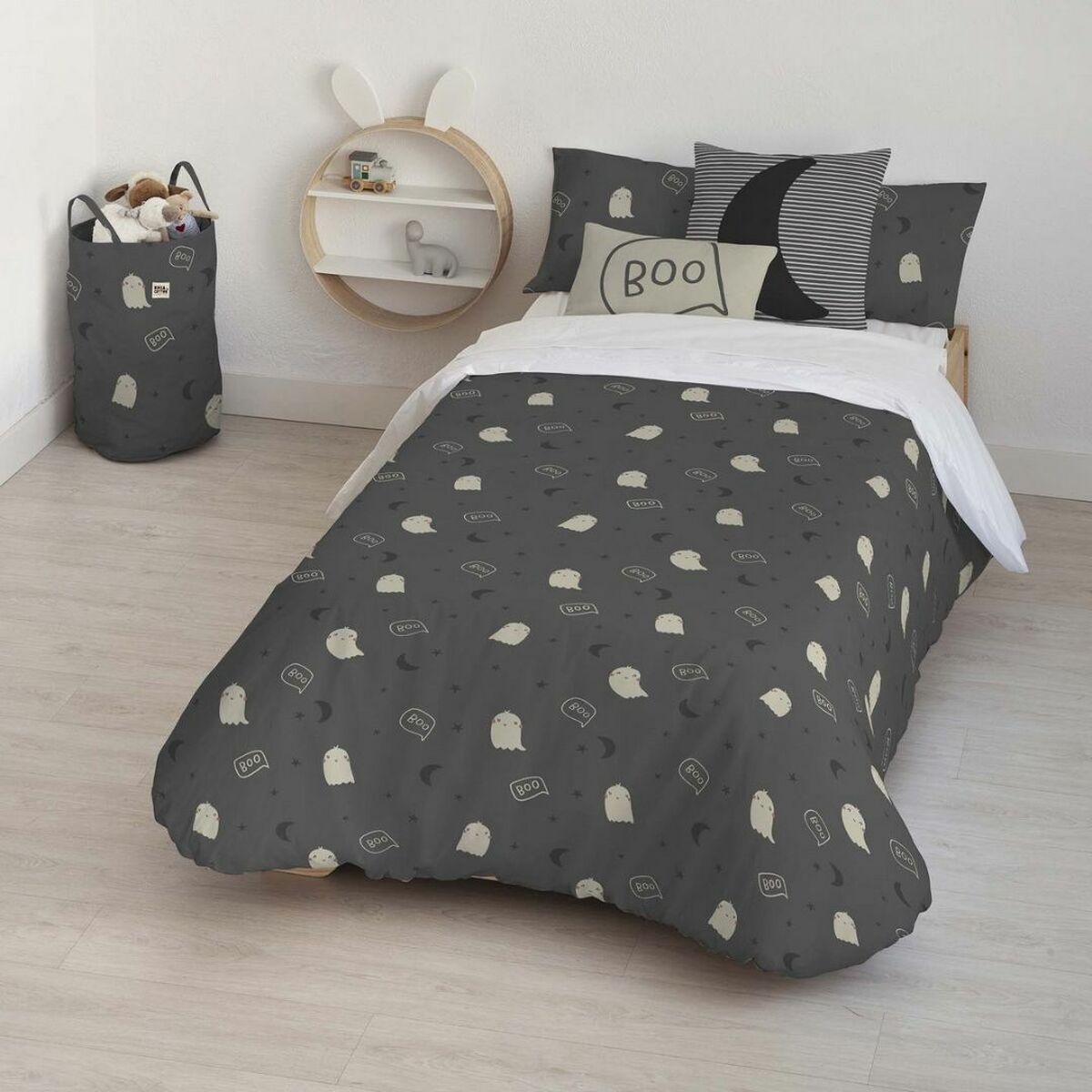 Bettdeckenbezug Kids&Cotton Lorin Small Schwarz 180 x 240 cm