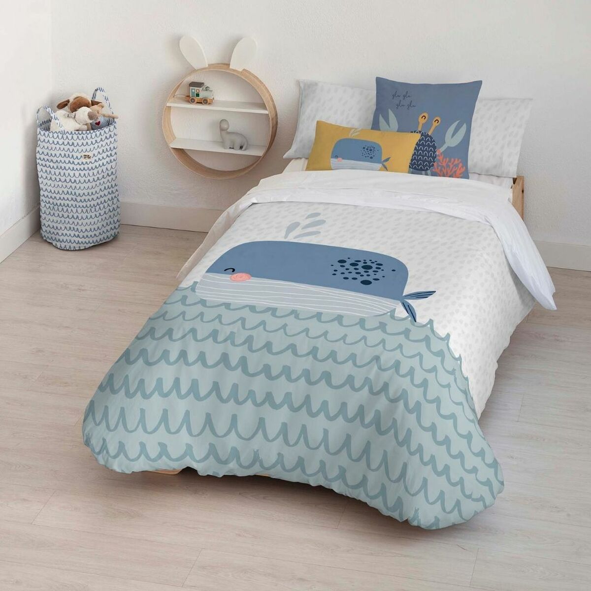 Bettdeckenbezug Kids&Cotton Malu Big Blau 180 x 240 cm