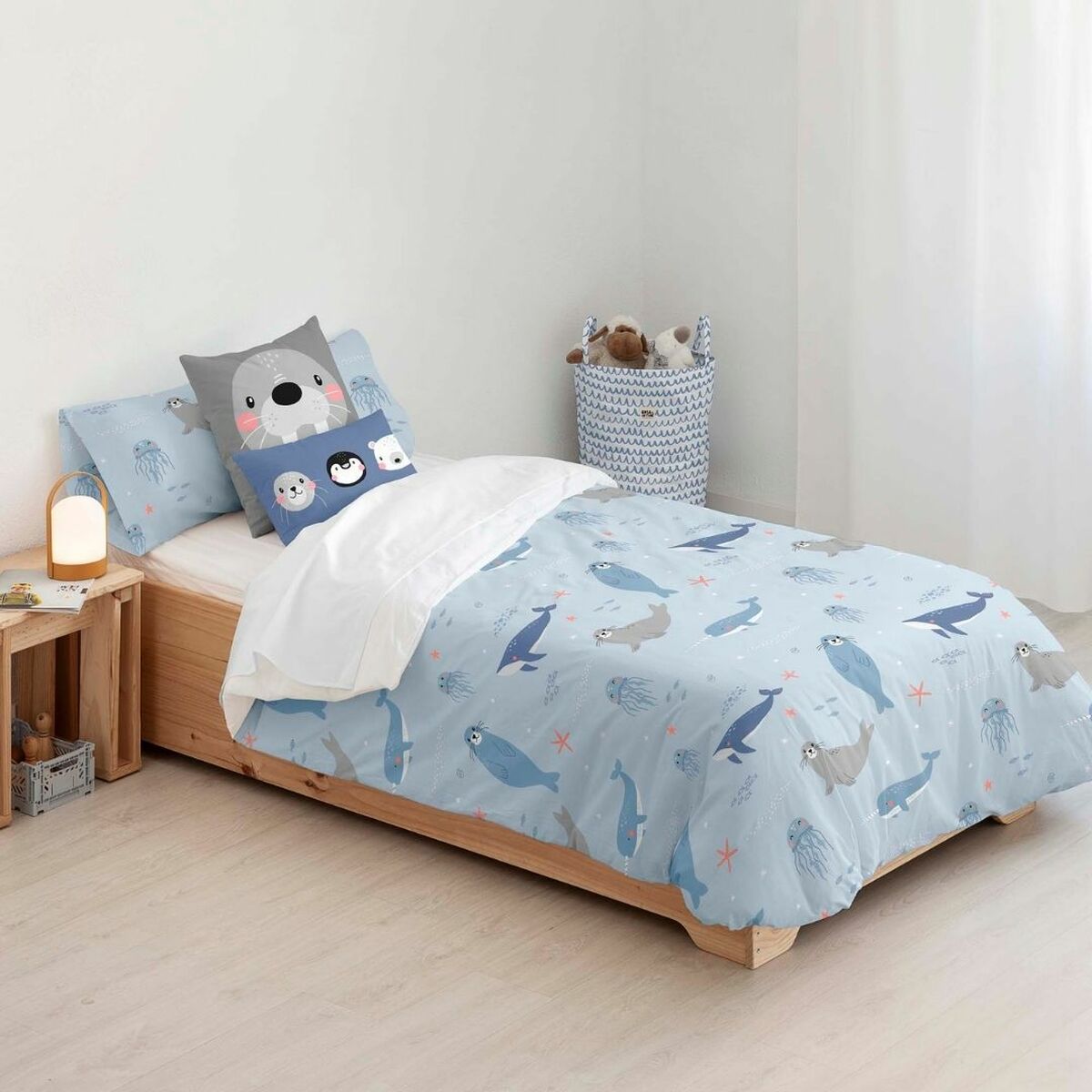 Bettdeckenbezug Kids&Cotton Tabor Small Blau 180 x 240 cm