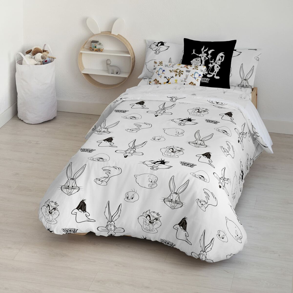 Bettdeckenbezug Looney Tunes Looney B&W 180 x 220 cm