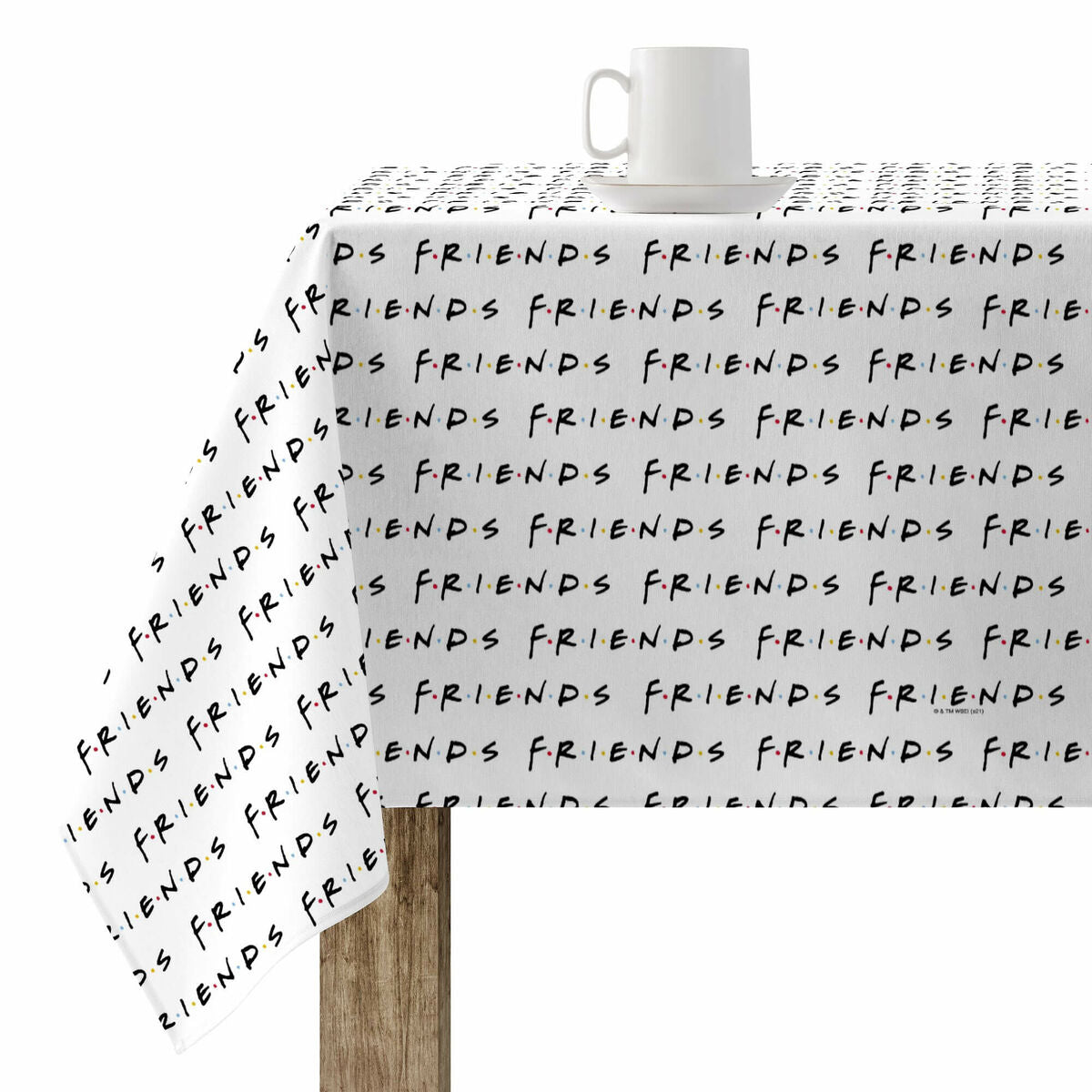 Fleckenabweisende Tischdecke Belum Friends White 250 x 140 cm