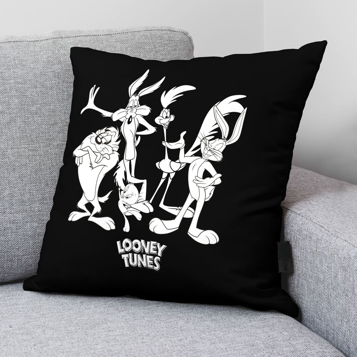 Kissenbezug Looney Tunes Looney B&w A Schwarz 45 x 45 cm