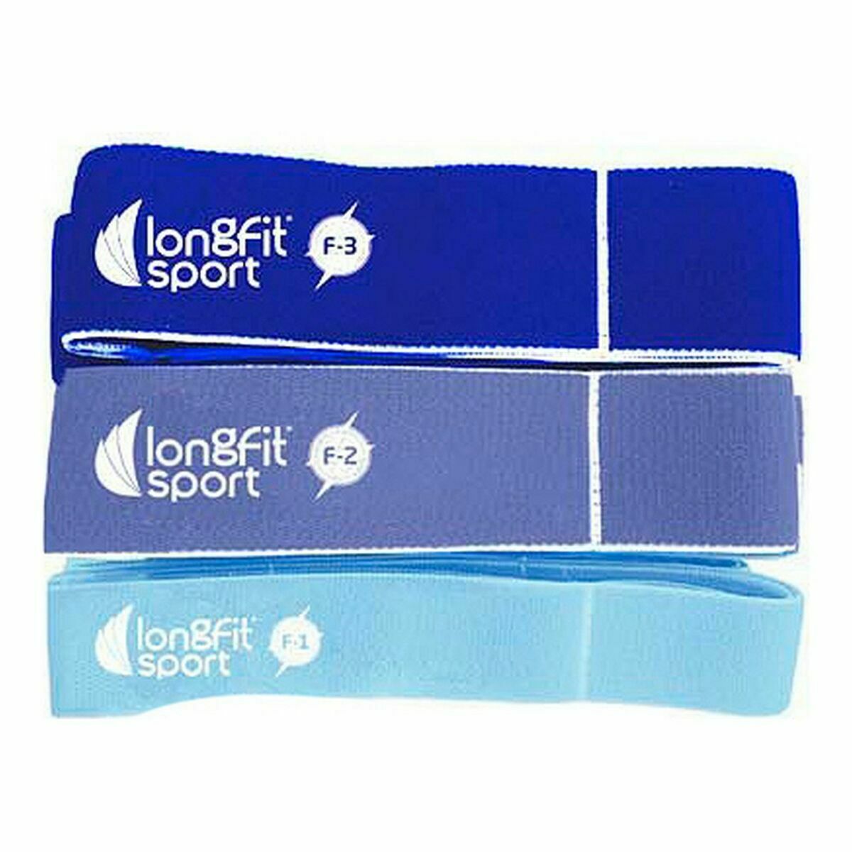 Widerstandsfähiges Gummiband LongFit Sport   Blau 3 Stücke (6 Stück)