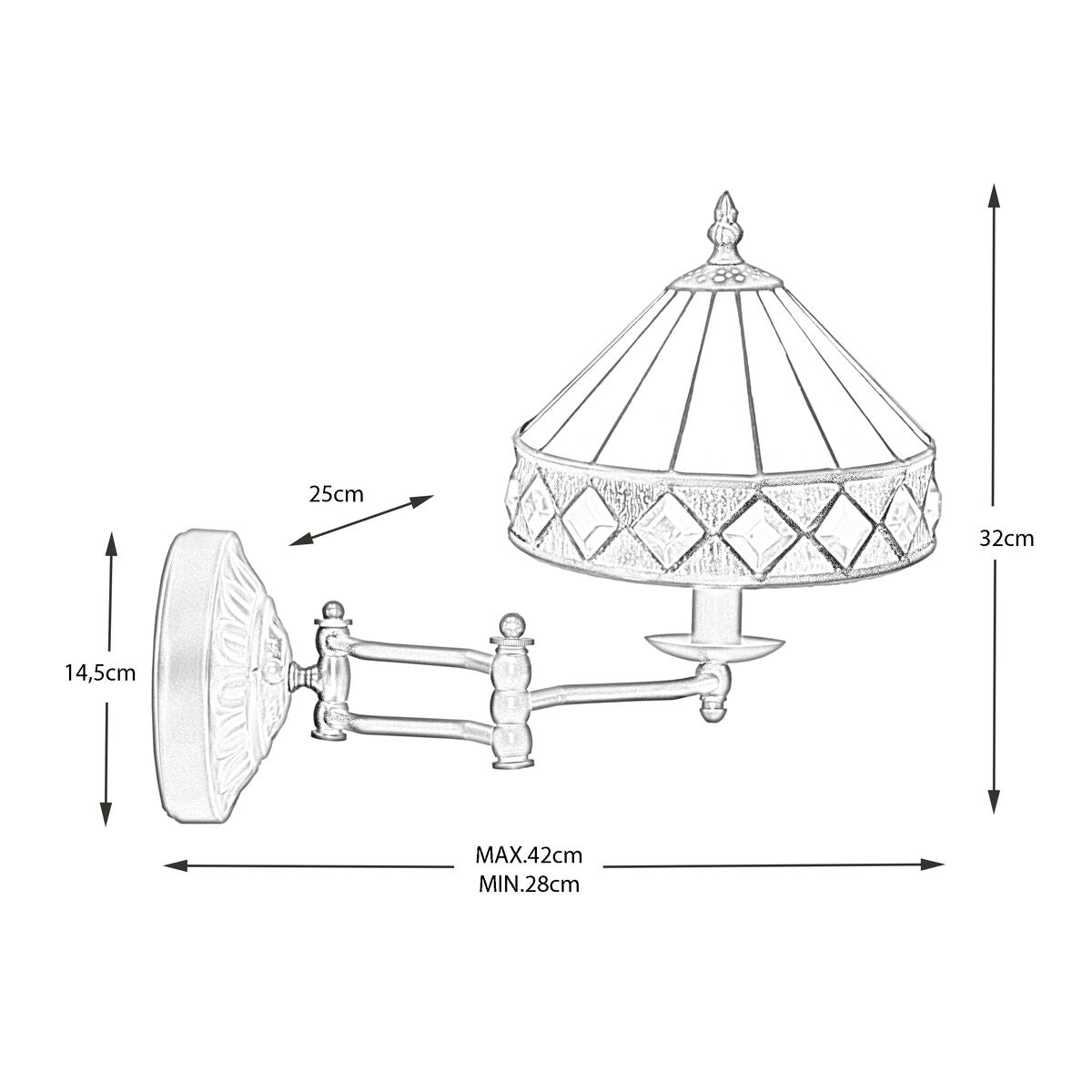 Wandleuchte Viro Ilumina Weiß Eisen 60 W 25 x 32 x 28 cm