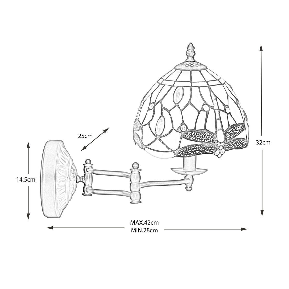 Wandleuchte Viro Hexa Elfenbein Eisen 60 W 25 x 32 x 28 cm