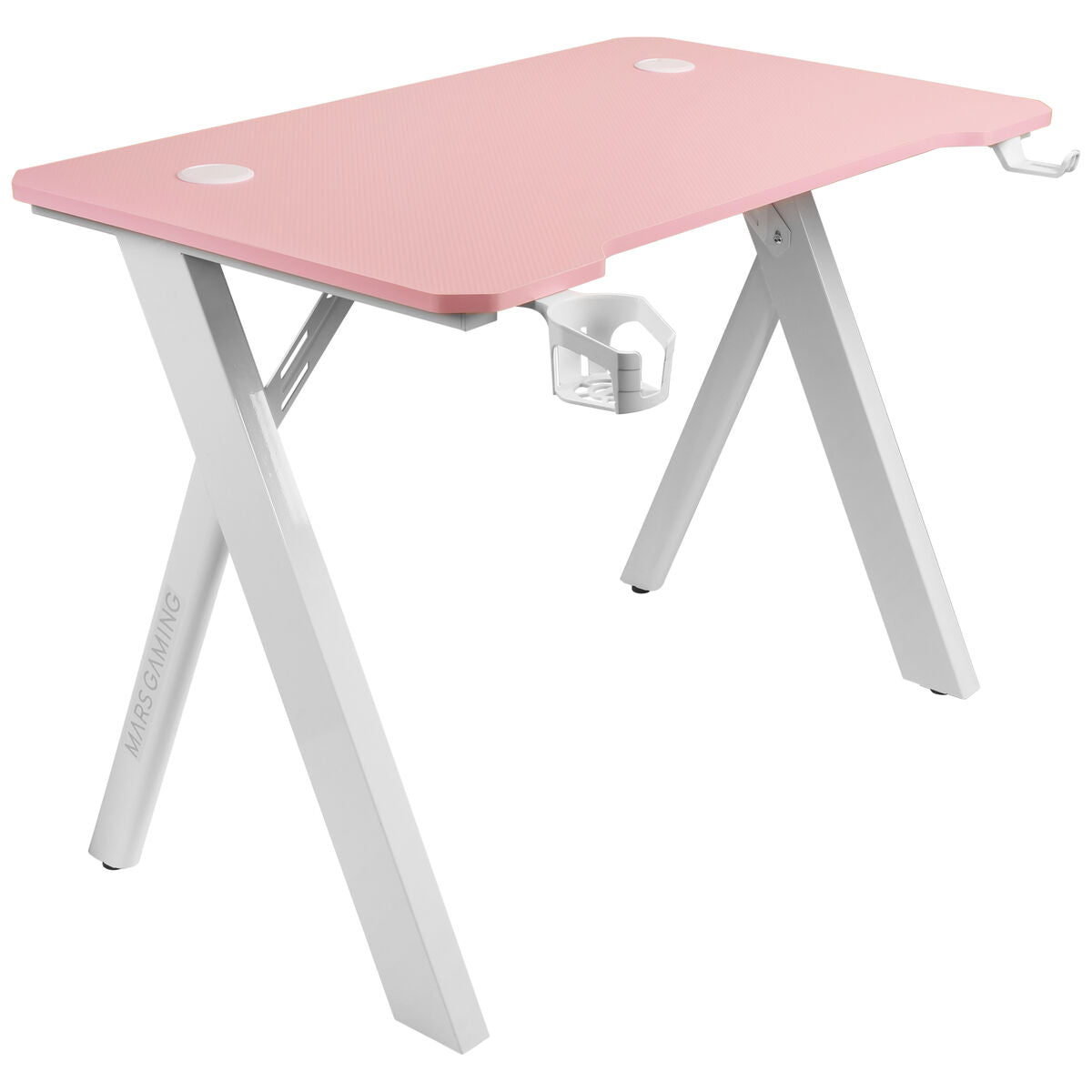 Schreibtisch Mars Gaming MGD100RGBP Weiß Rosa Stahl 100 x 60 cm