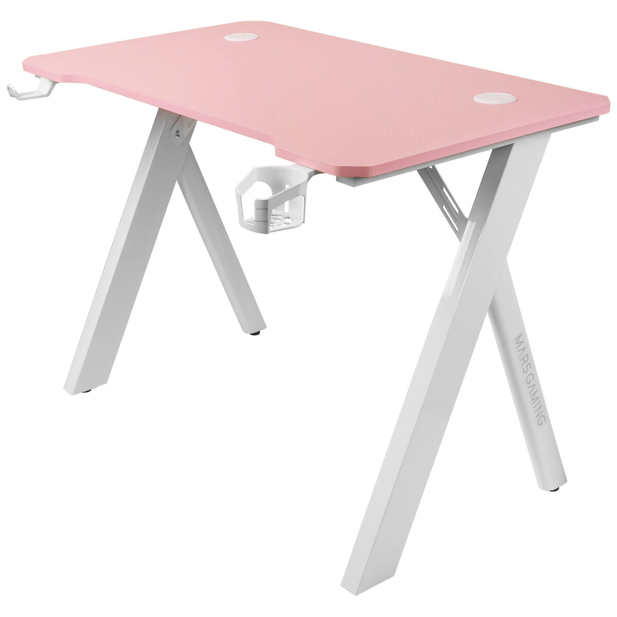 Schreibtisch Mars Gaming MGD100RGBP Weiß Rosa Stahl 100 x 60 cm