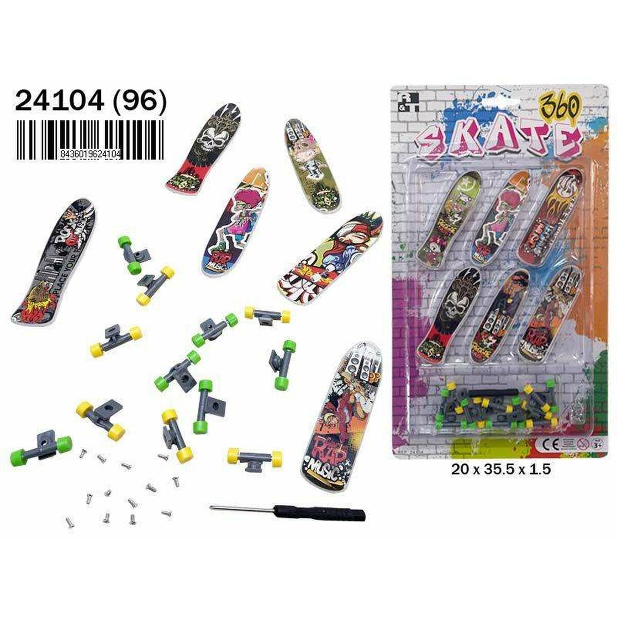 Fingerskateboard-Set 20 x 35,5 x 1,5 cm 6 Stücke