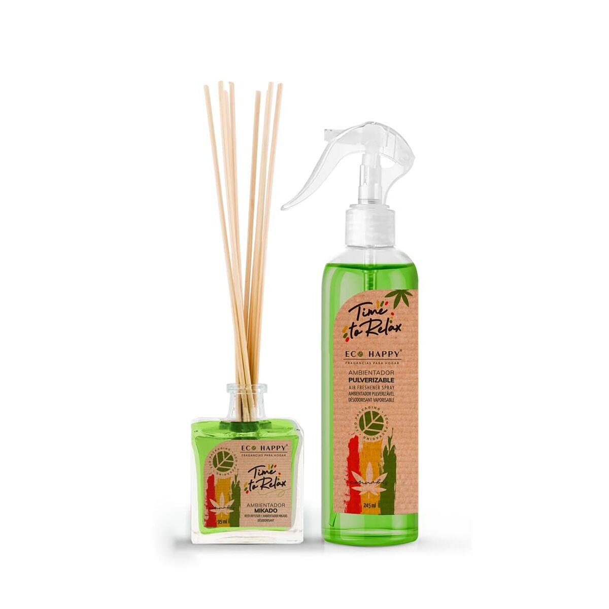 Satz Eco Happy Time To Relax Parfümierte Stäbe Duftspray Satz (2 pcs)