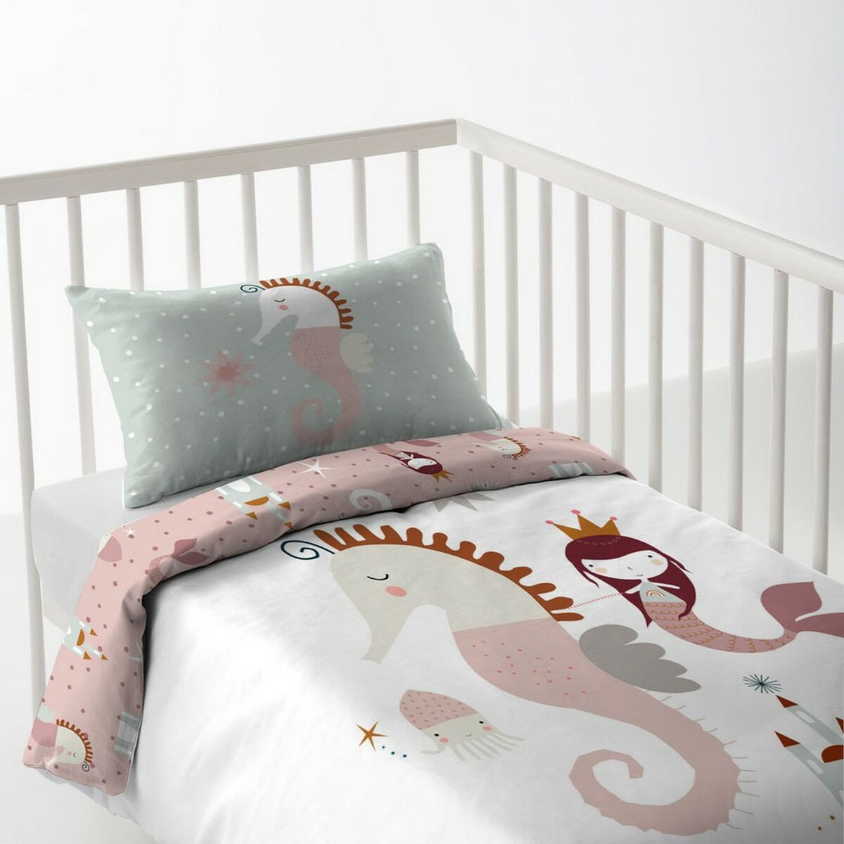 Bettdeckenbezug Haciendo el Indio Magic Dragon Reversibel 60 cm Babybett (100 x 120 + 20 cm)