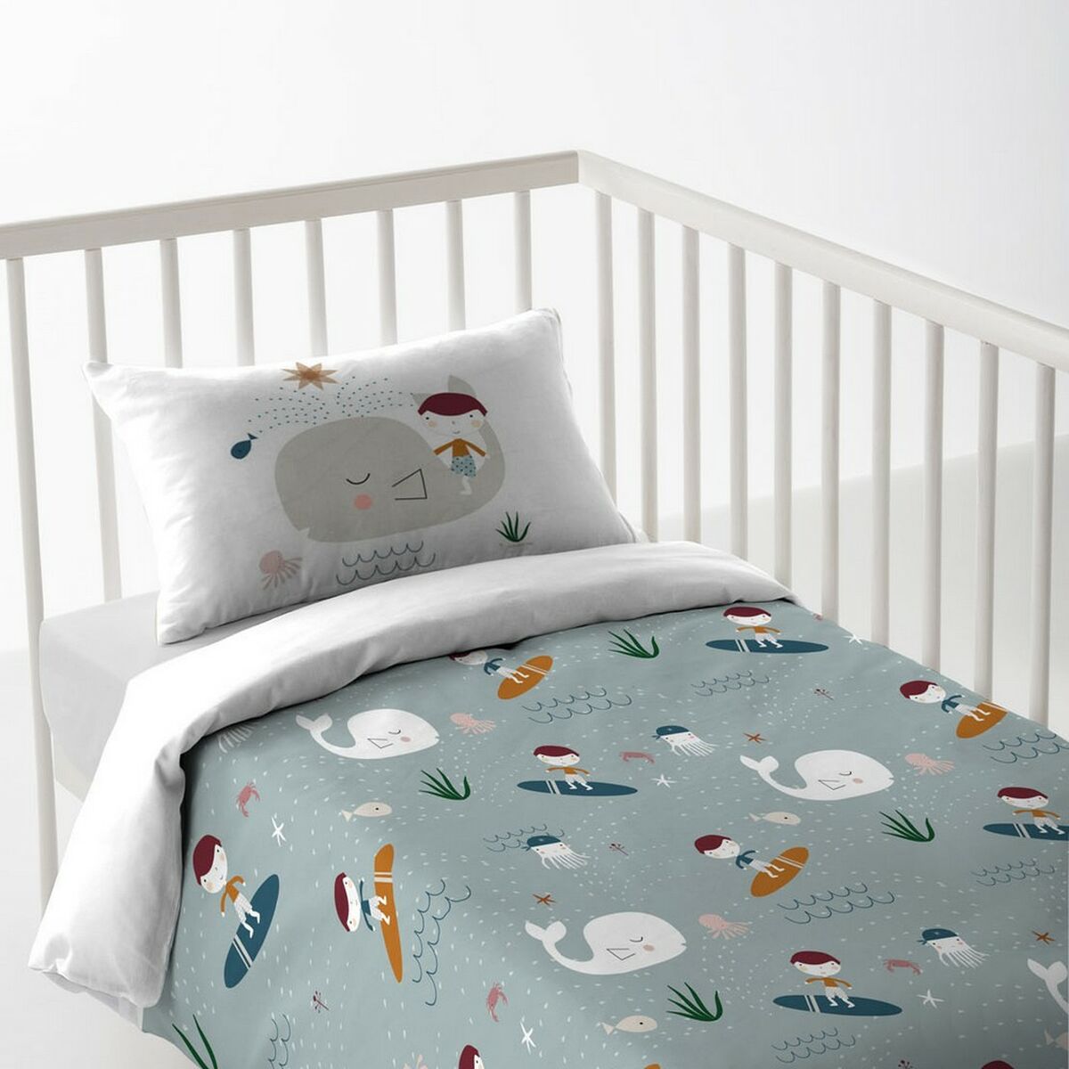 Bettdeckenbezug Haciendo el Indio Magic Dragon Reversibel 60 cm Babybett (100 x 120 + 20 cm)