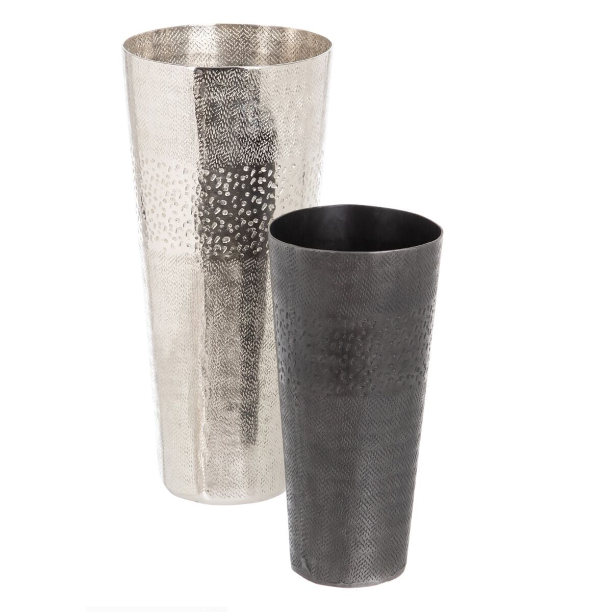 Vase 19 x 19 x 43 cm Metall Silber