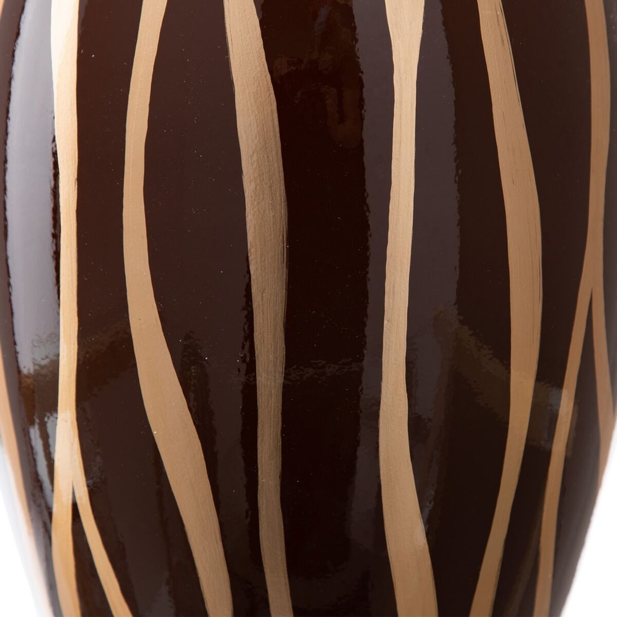 Vase 21,5 x 21,5 x 36 cm Zebra aus Keramik Gold Braun