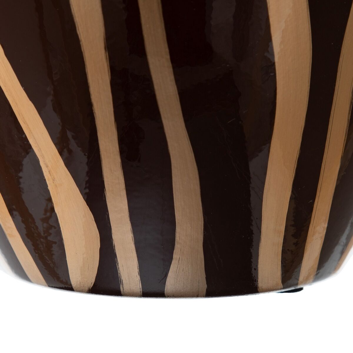 Vase 21,5 x 21,5 x 36 cm Zebra aus Keramik Gold Braun