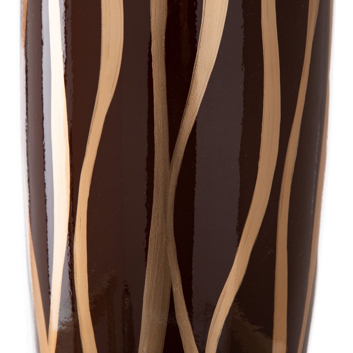 Vase Zebra aus Keramik Gold Braun 18 x 18 x 48 cm