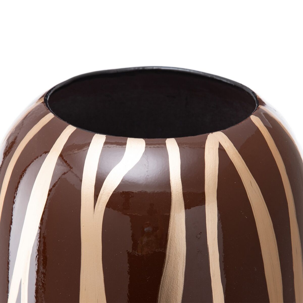 Vase 21 x 21 x 58,5 cm Zebra aus Keramik Gold Braun