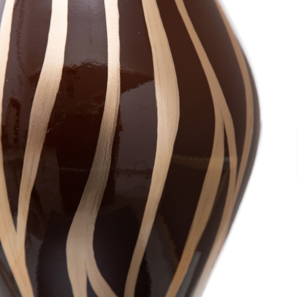 Vase Zebra aus Keramik Gold Braun 23 x 23 x 43 cm