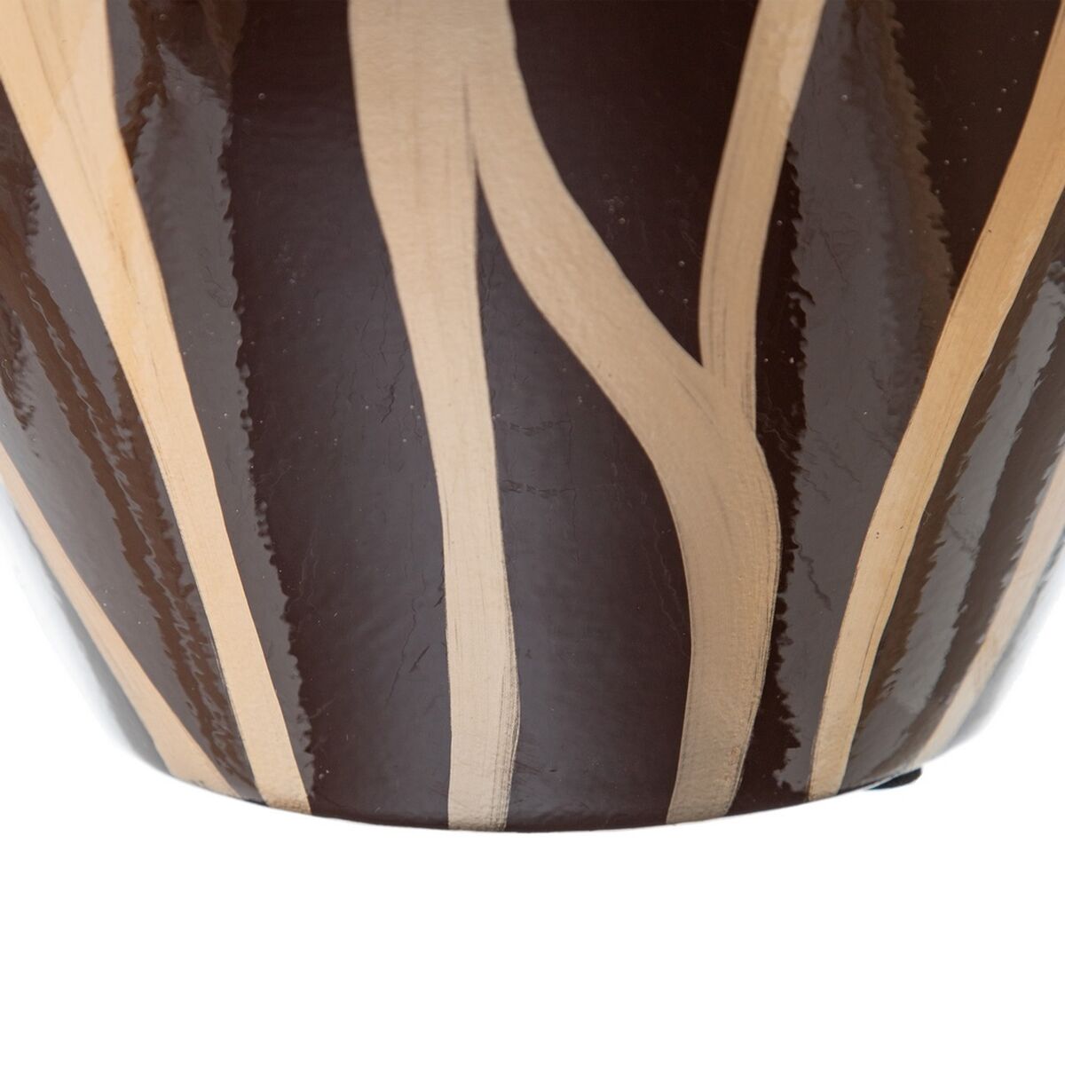 Vase Zebra aus Keramik Gold Braun 23 x 23 x 43 cm