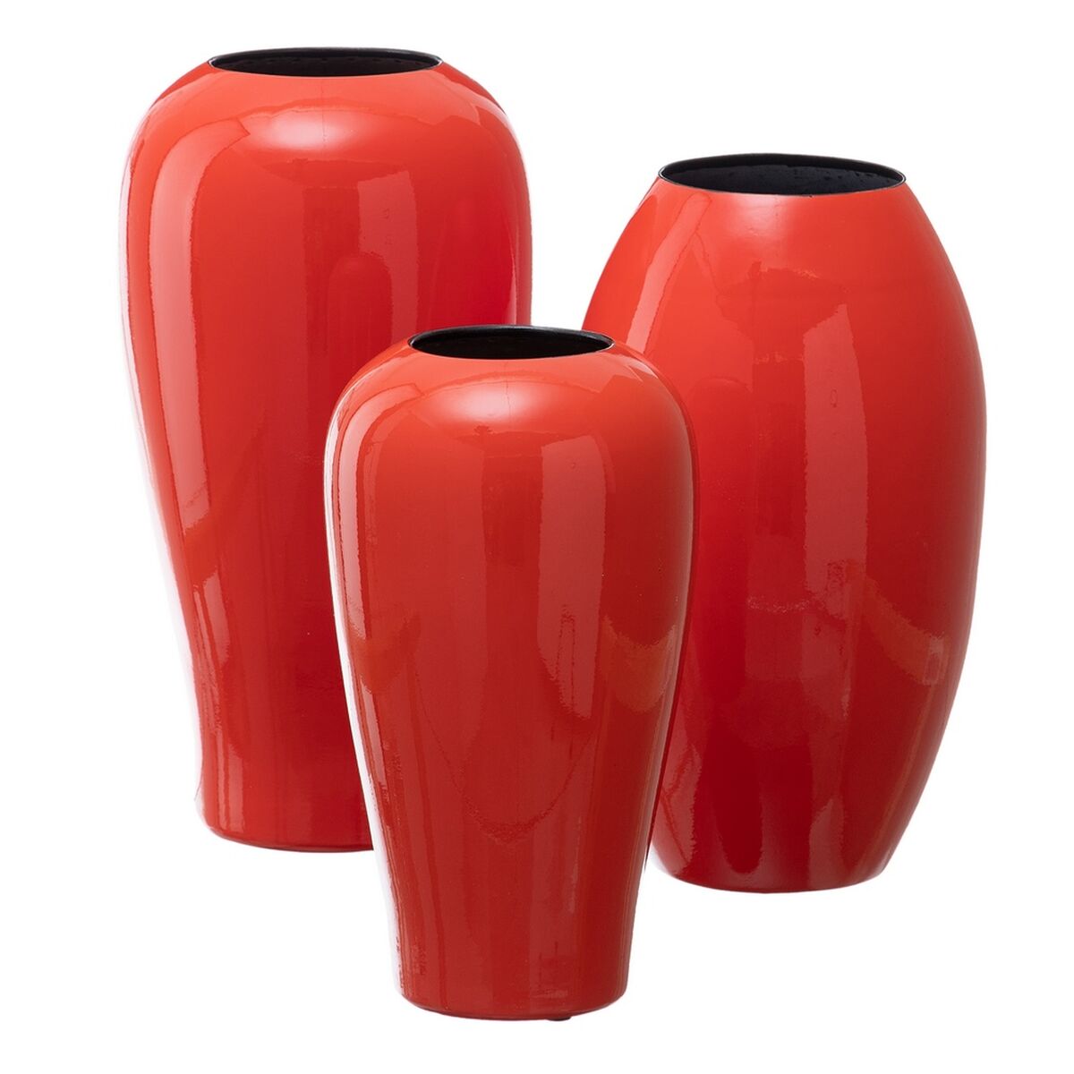 Vase 21,5 x 21,5 x 36 cm aus Keramik Orange