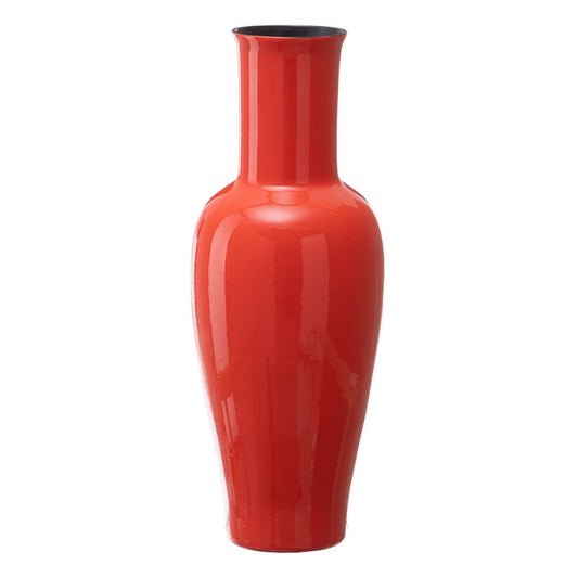 Vase 21,5 x 21,5 x 52,5 cm aus Keramik Orange