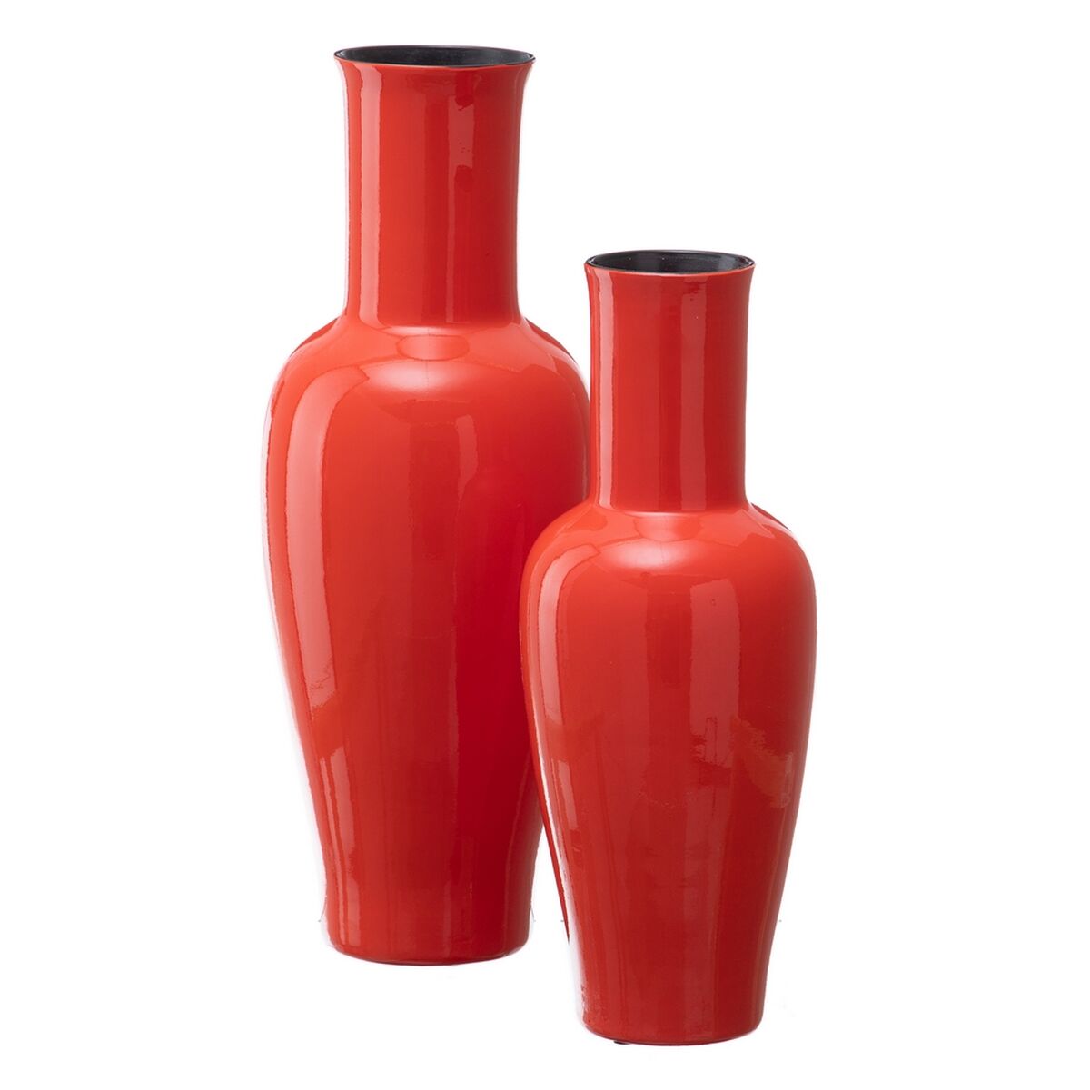 Vase 21,5 x 21,5 x 52,5 cm aus Keramik Orange