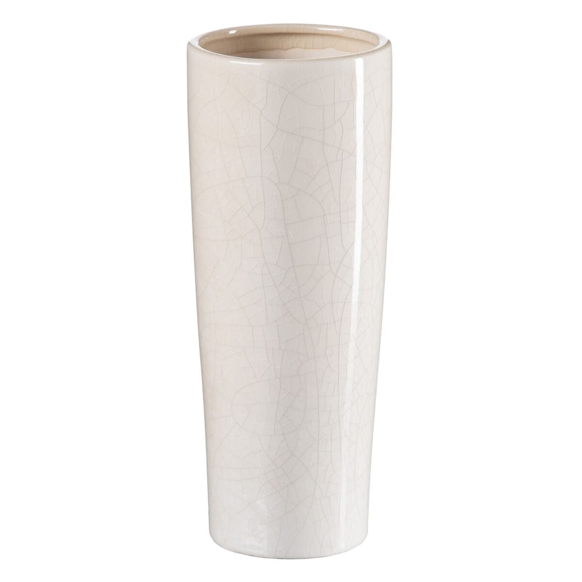 Vase 13 x 13 x 33 cm aus Keramik Beige