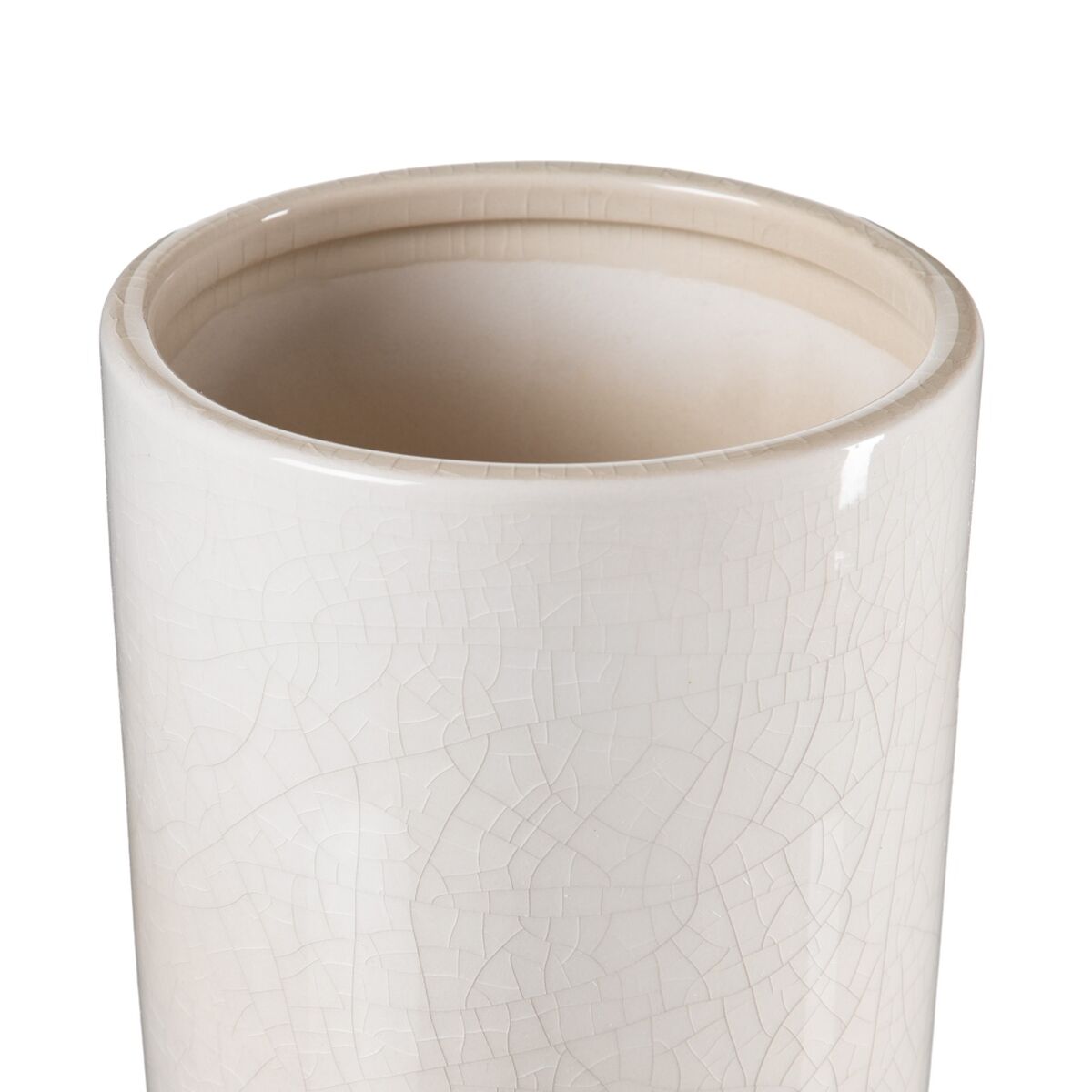 Vase 16,5 x 16,5 x 40,5 cm aus Keramik Beige