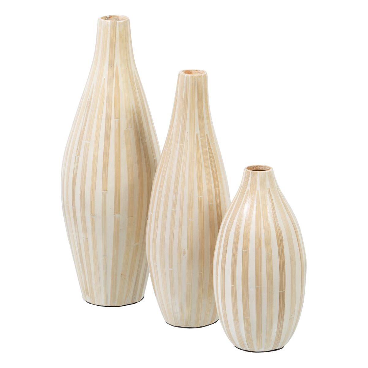 Vase 18 x 18 x 52 cm Beige Bambus