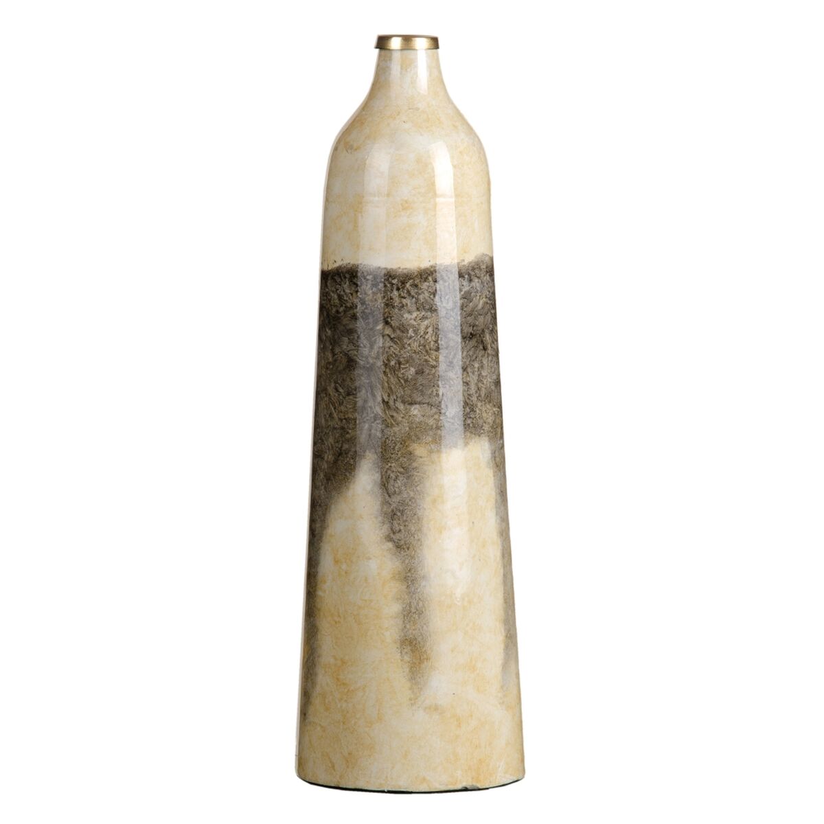 Vase 16 x 16 x 50 cm Kristall Grau Creme