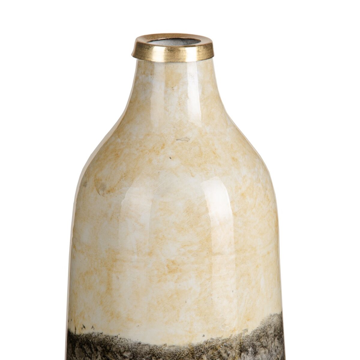 Vase 16 x 16 x 50 cm Kristall Grau Creme