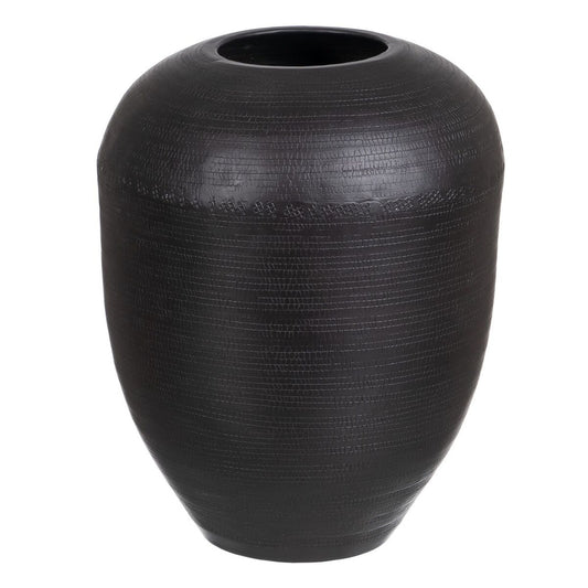 Vase 25,5 x 25,5 x 33 cm Schwarz Aluminium