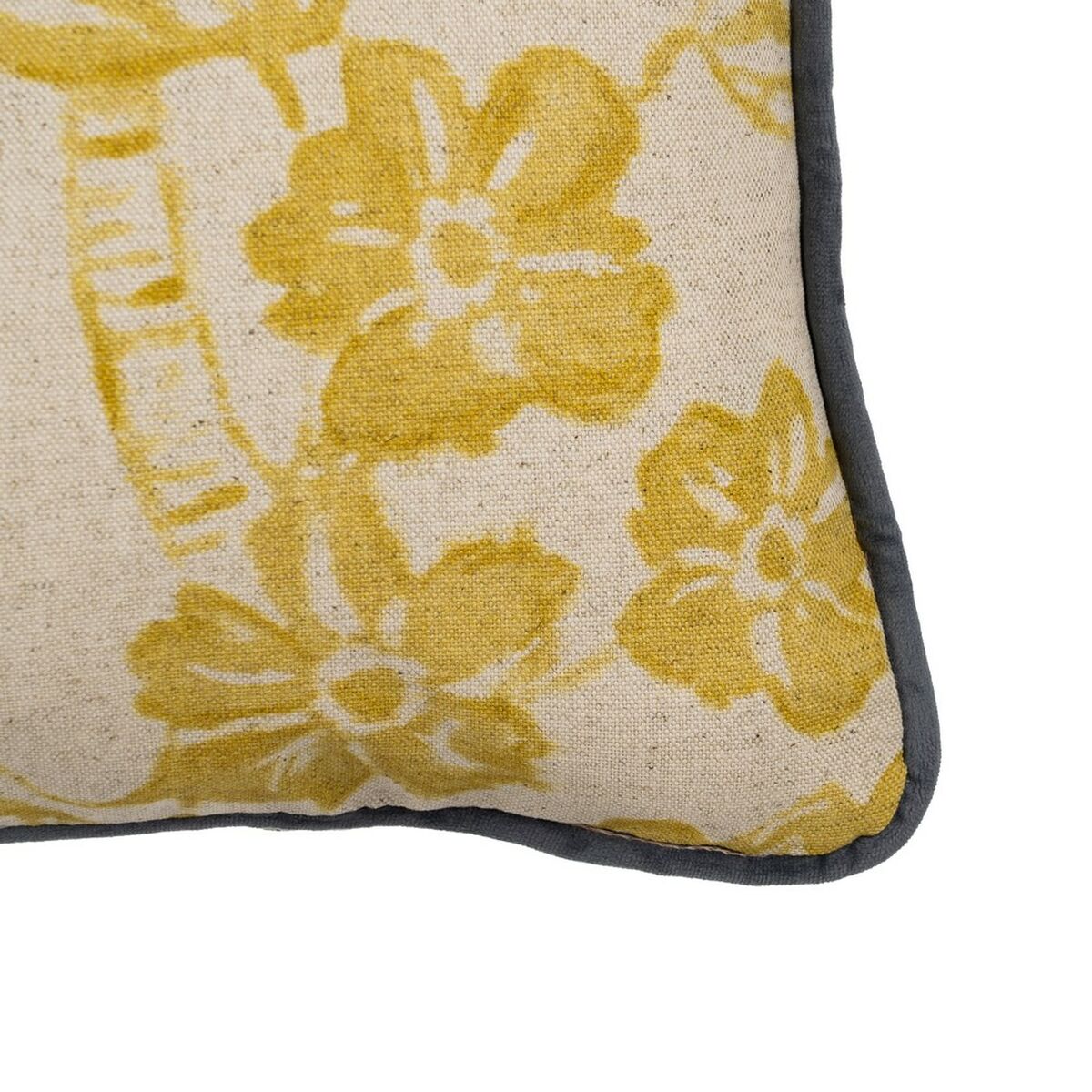 Kissen Beige Ocker Blomster 45 x 30 cm