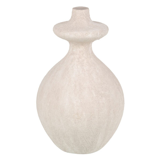 Vase Creme aus Keramik Sand 21 x 21 x 38 cm