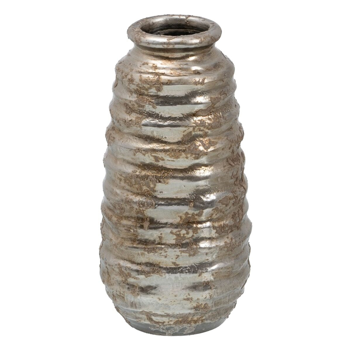 Vase aus Keramik Silber 15 x 15 x 30 cm