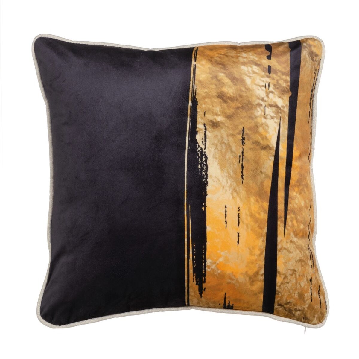 Kissen Schwarz Gold Polyester 45 x 45 cm