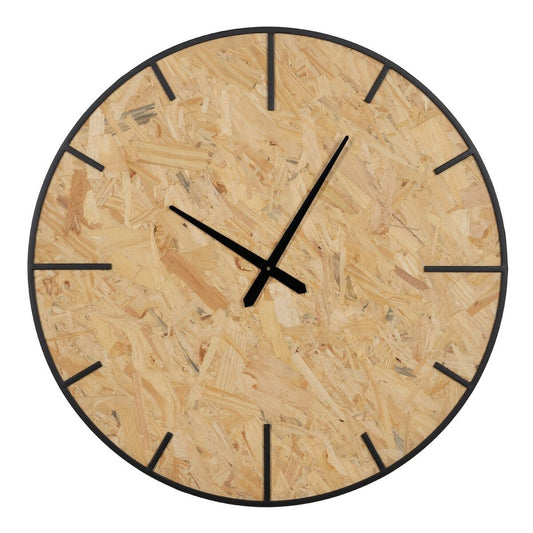 Wanduhr Schwarz natürlich PVC Eisen Holz MDF 80 x 4,5 x 80 cm