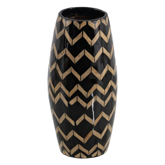 Vase Schwarz Beige 16 x 16 x 33 cm