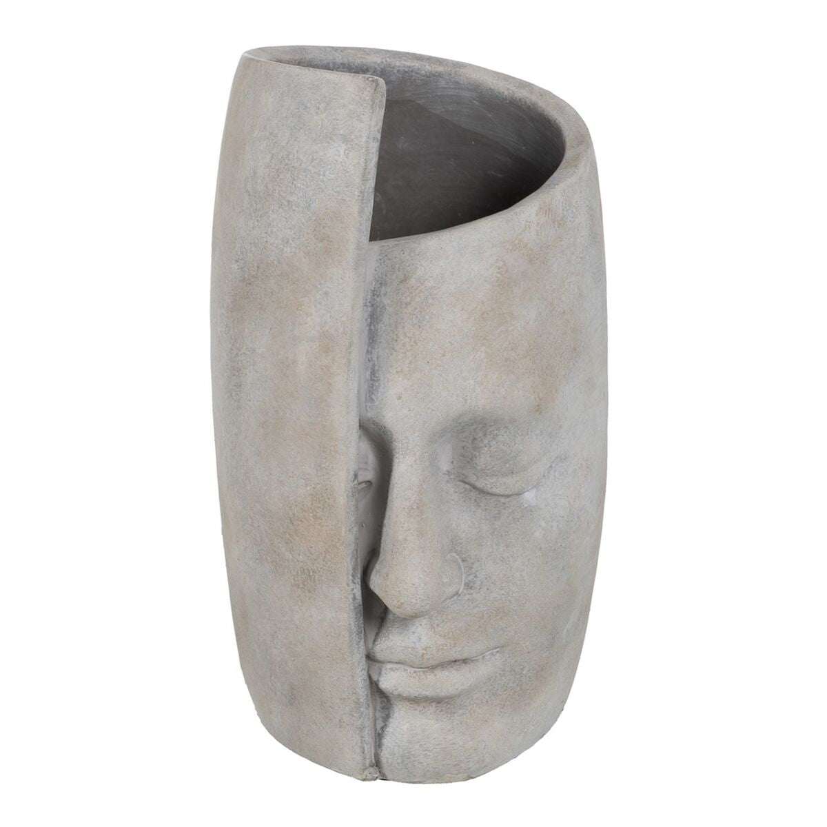 Blumenvase Grau Zement Gesicht 21 x 18 x 32,5 cm