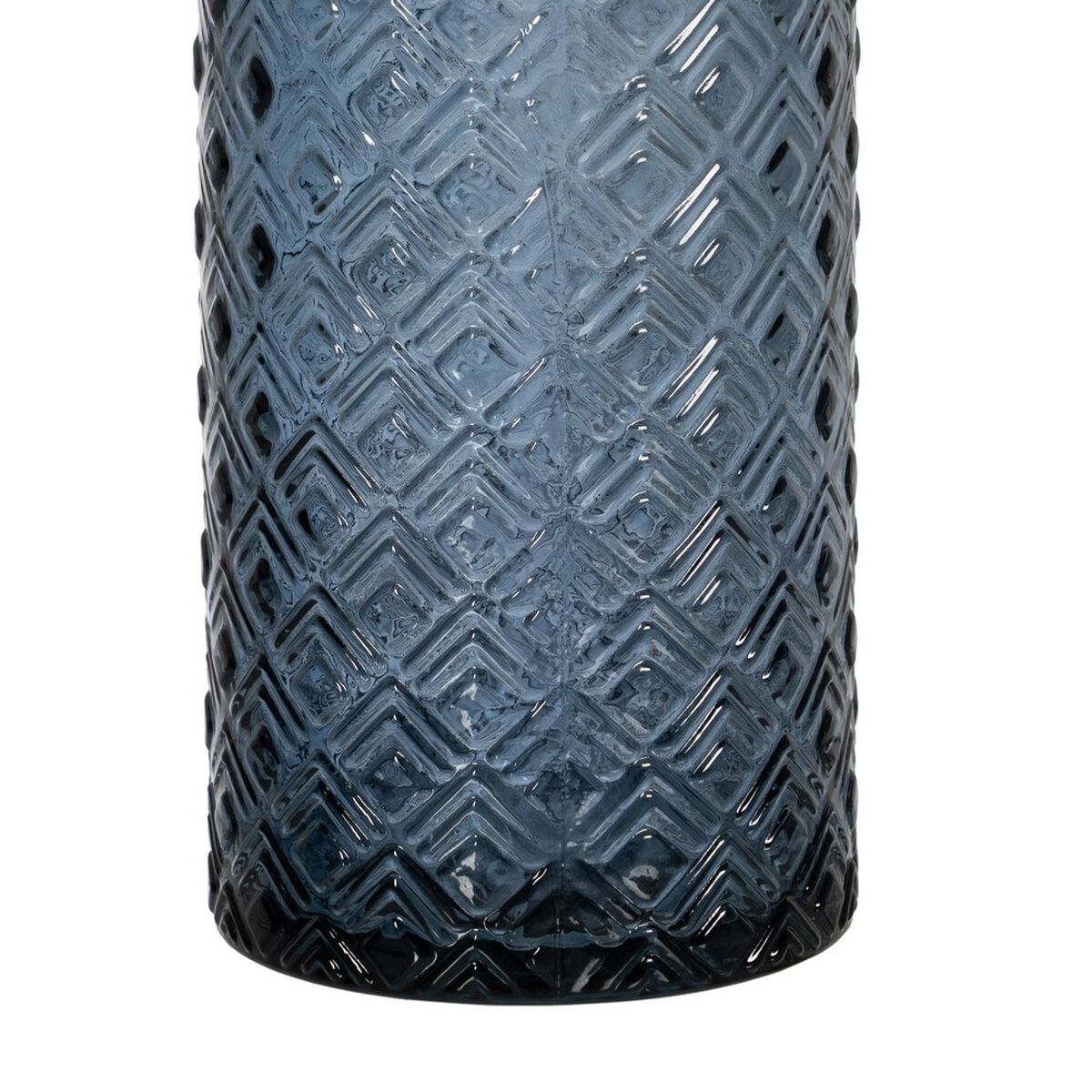 Blumenvase WE CARE Blau Recyceltes Glas 9 x 9 x 28 cm