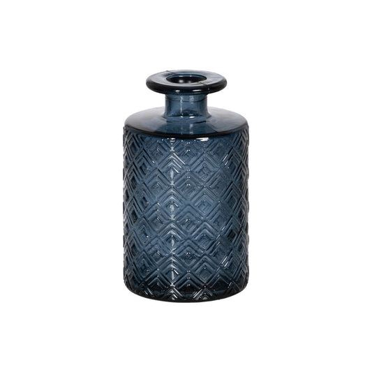 Blumenvase WE CARE Blau Recyceltes Glas 9 x 9 x 16 cm