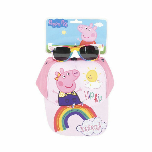 Mütze und Sonnenbrille Peppa Pig Rosa (51 cm) 2 Stücke