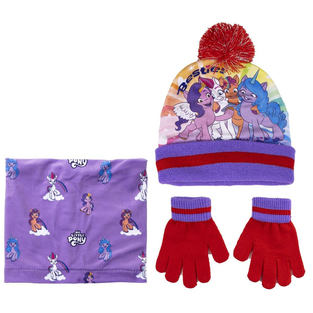 Mütze, Handschuhe und Halstuch My Little Pony 3 Stücke Lila