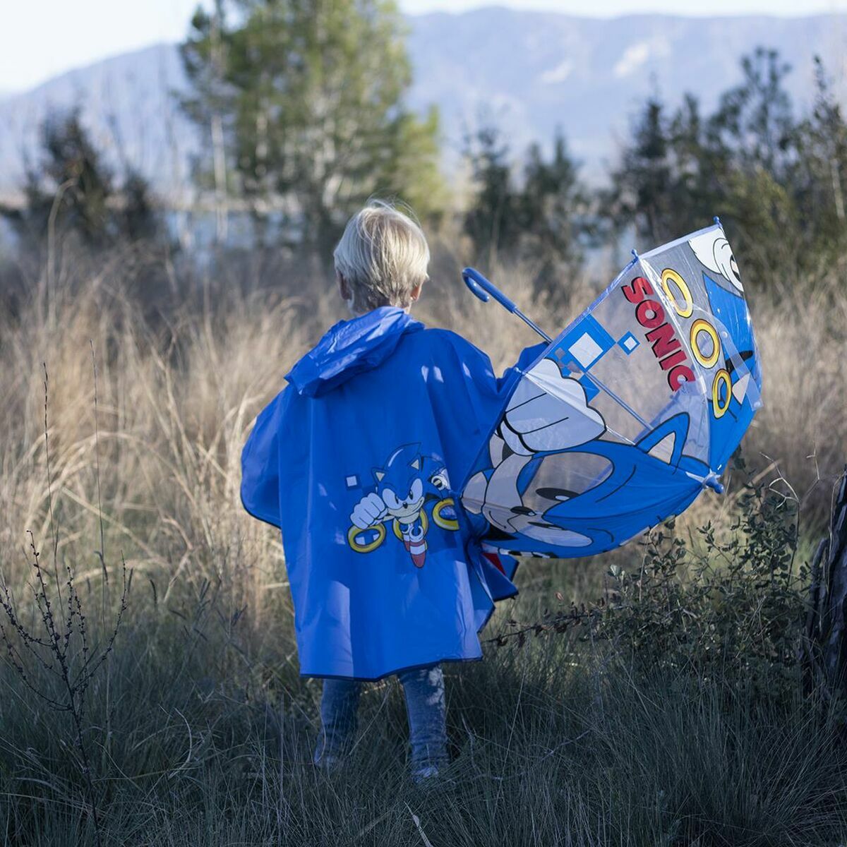 Wasserfeste Poncho mit Kapuze Sonic