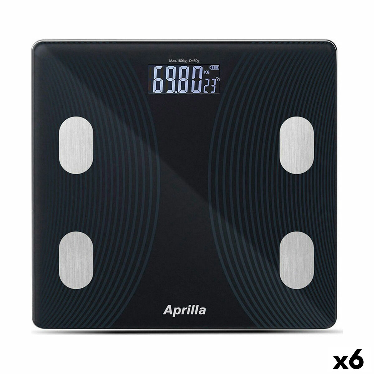 Bluetooth Digitalwaage Aprilla 26 x 26 x 2 cm (6 Stück)