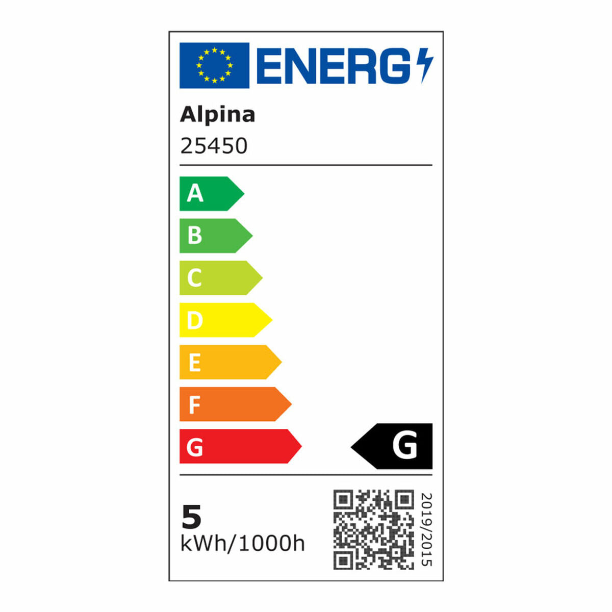 Smart Glühbirne Alpina RGB Wi-Fi 5 W 4,9 W E27 1800-6500 K 360 Lm