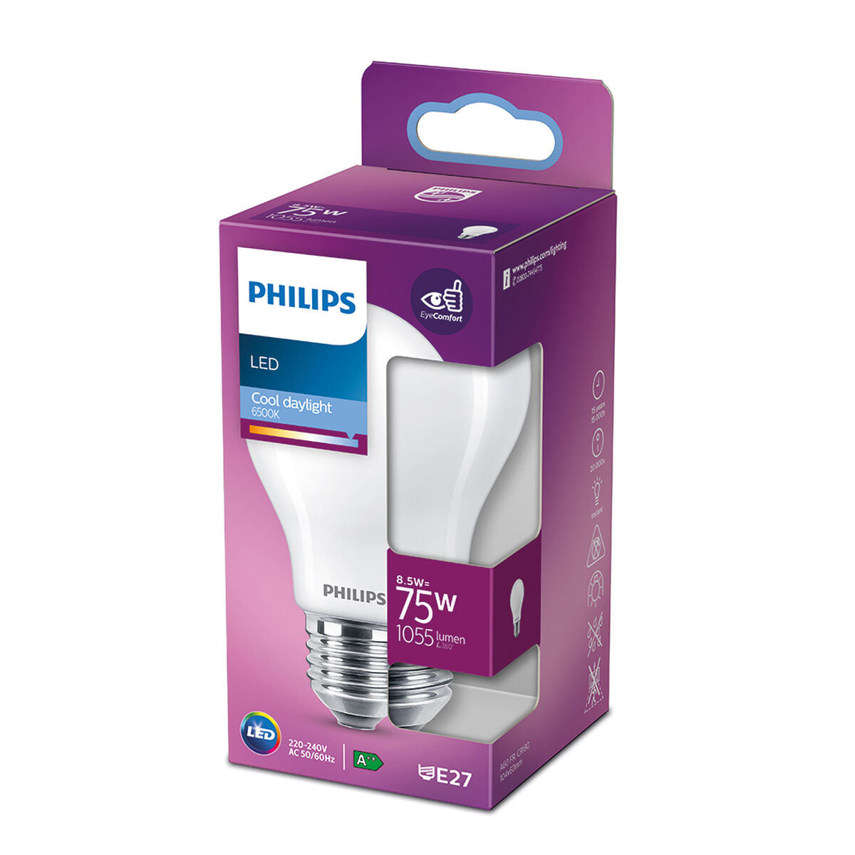 LED-Lampe Philips E 8,5 W E27 1055 lm Ø 6 x 10,4 cm (6500 K)