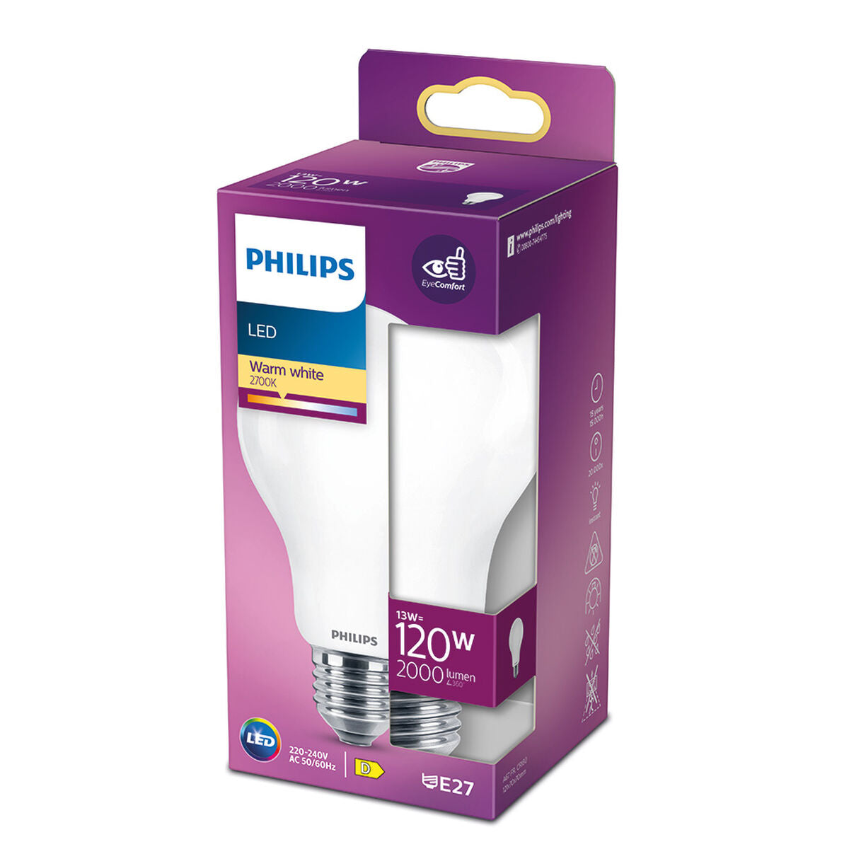 LED-Lampe Philips D 120 W 13 W E27 2000 Lm 7 x 12 cm (2700 K)