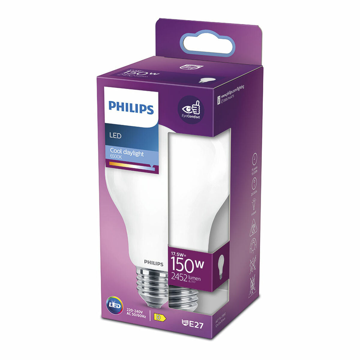 LED-Lampe Philips D 150 W 17,5 W E27 2452 lm 7,5 x 12,1 cm (6500 K)