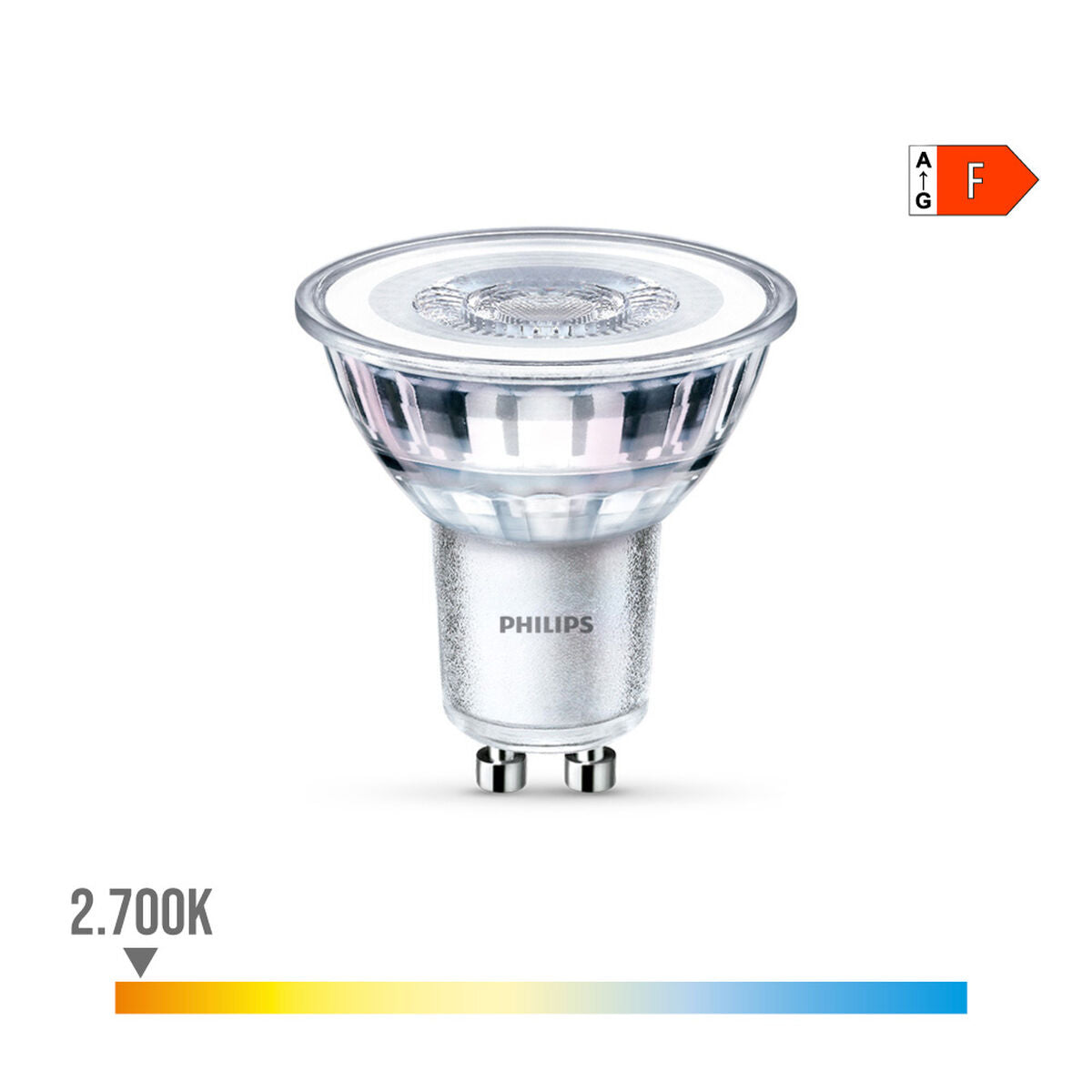 LED-Lampe Philips F 4,6 W GU10 390 lm 5 x 5,4 cm (2700 K)